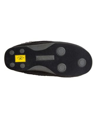 DEER STAGS SLIPPEROOZ Mens Black Herringbone Comfort Nordic Round Toe Slip On Slippers Shoes M