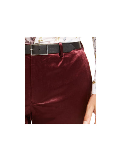 INC Mens Burgundy Tapered, Classic Fit Pants 34W/ 30L