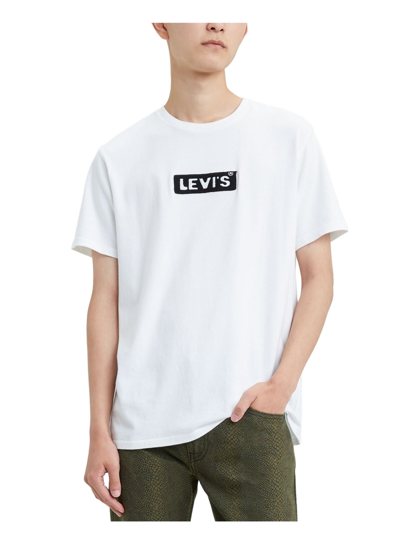 LEVI'S Mens White Logo Graphic Classic Fit Cotton T-Shirt L