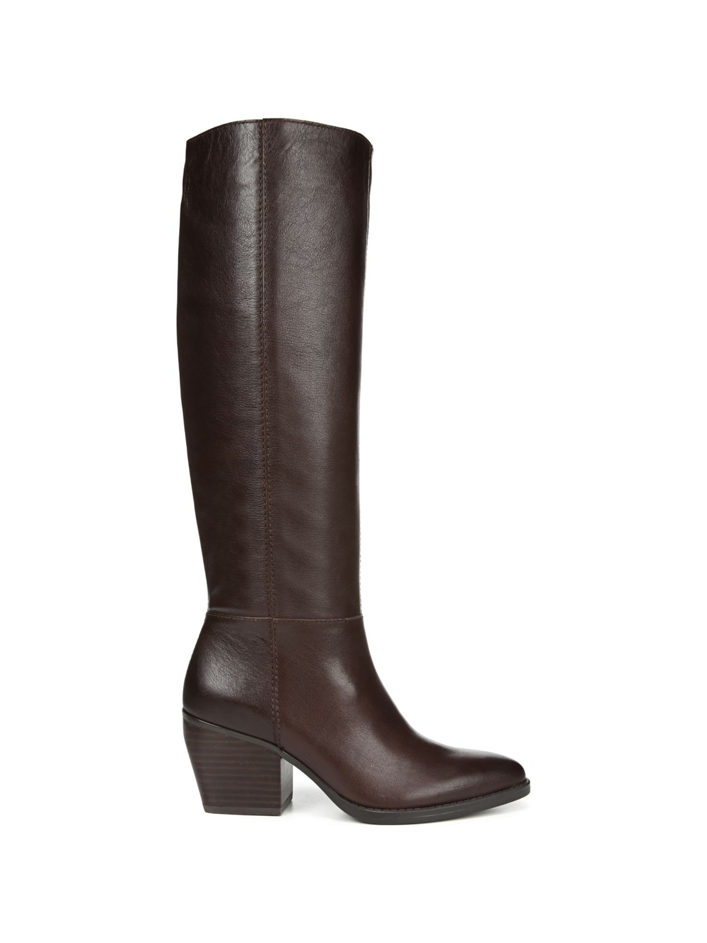 NATURALIZER Womens Brown Wide Calf Pointed Toe Stacked Heel Zip-Up Heeled Boots 5 M WC