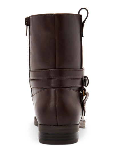 STYLE & COMPANY Womens Brown Buckle Accent Padded State Round Toe Block Heel Zip-Up Booties 6 M
