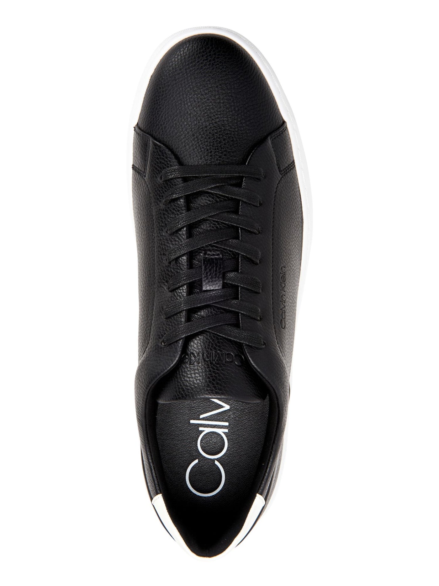 CALVIN KLEIN Mens Black Removable Insole Comfort Falconi Round Toe Platform Lace-Up Leather Sneakers Shoes 10