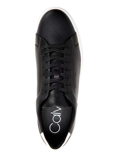 CALVIN KLEIN Mens Black Removable Insole Comfort Falconi Round Toe Platform Lace-Up Leather Sneakers Shoes 10