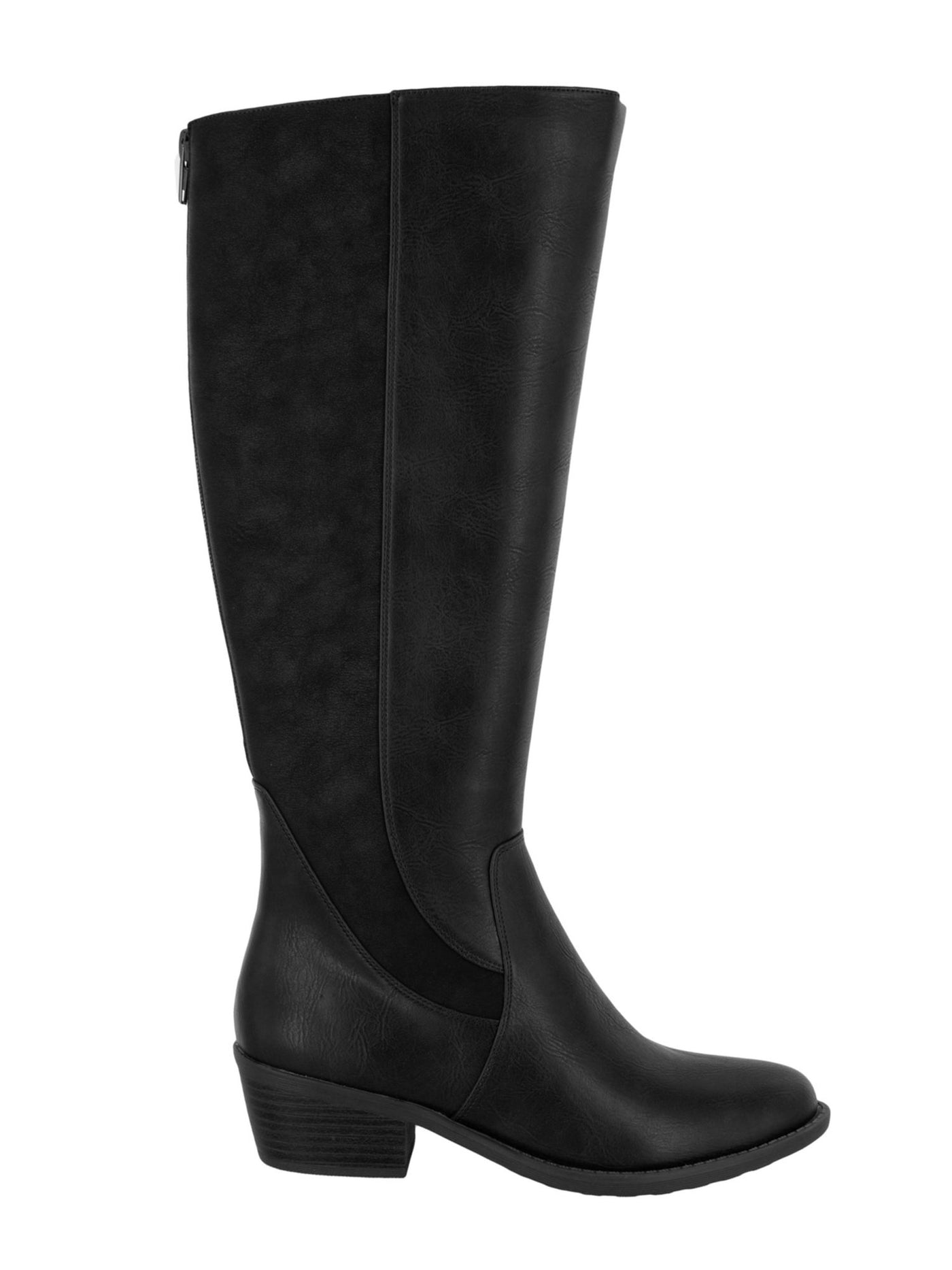 EASY STREET Womens Black Padded Cortland Round Toe Block Heel Zip-Up Riding Boot 6.5 M