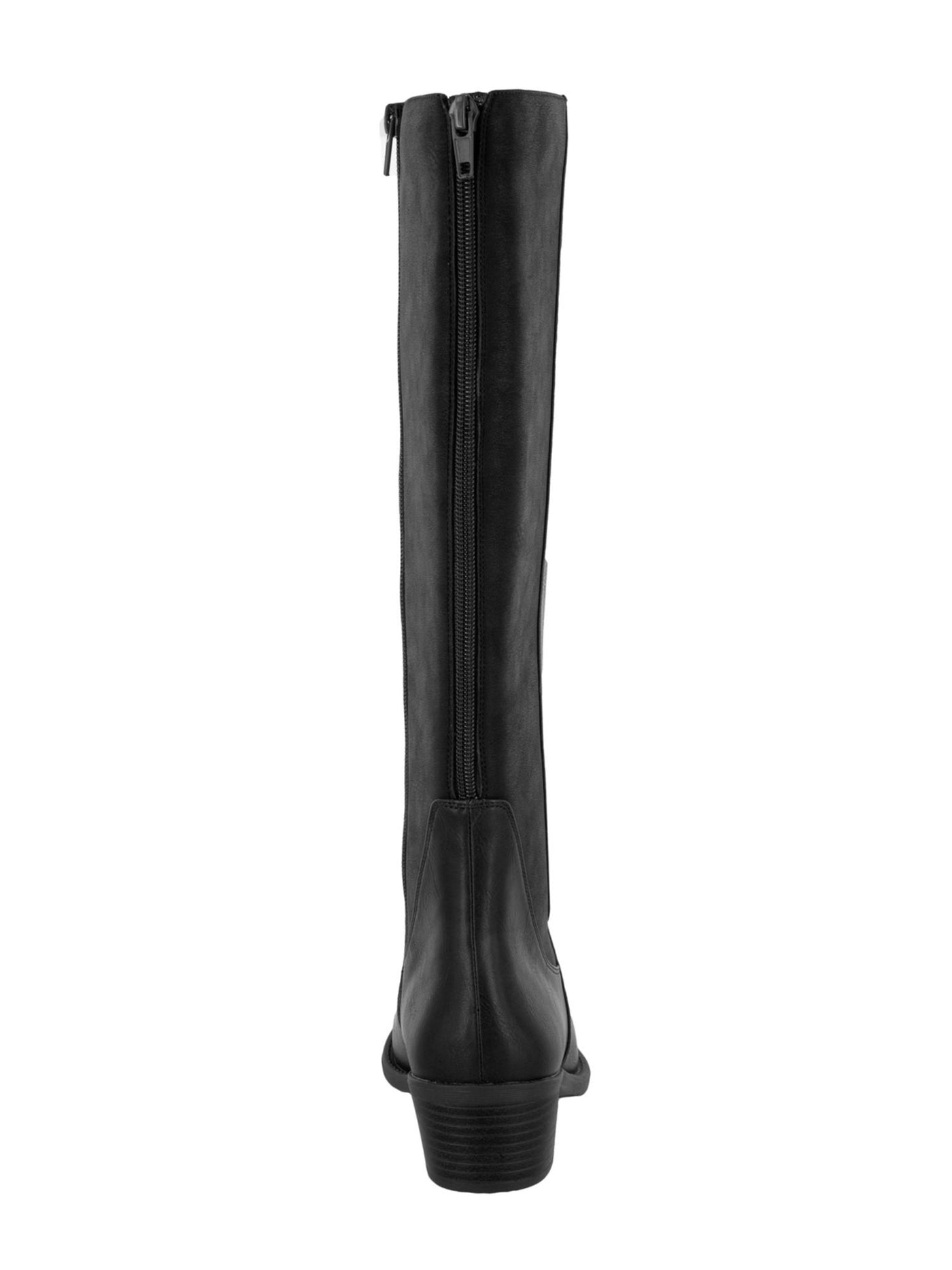 EASY STREET Womens Black Padded Cortland Round Toe Block Heel Zip-Up Riding Boot 6.5 M