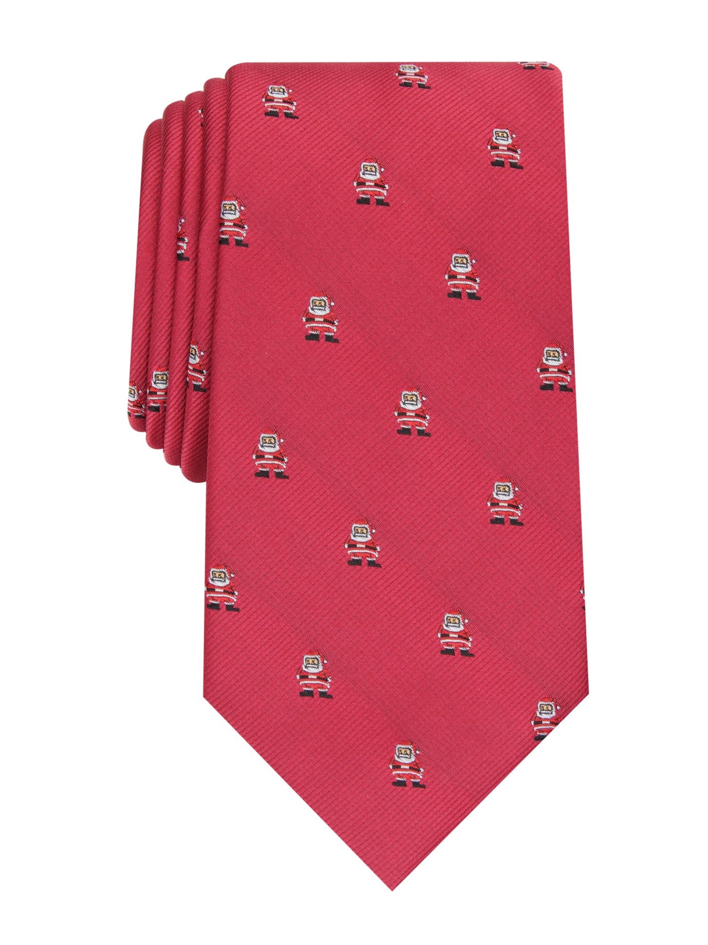 CLUBROOM Mens Red Santa Pattern Classic Neck Tie
