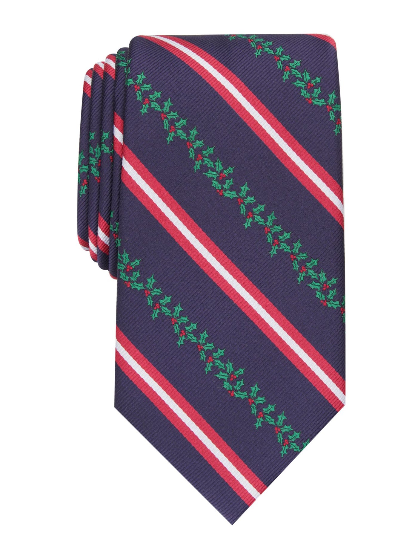 CLUBROOM Mens Navy Novelty Print Holly Classic Neck Tie