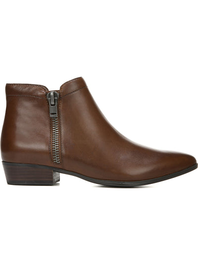 NATURALIZER Womens Brown Zipper Accent Padded Claire Almond Toe Block Heel Zip-Up Booties 8 M