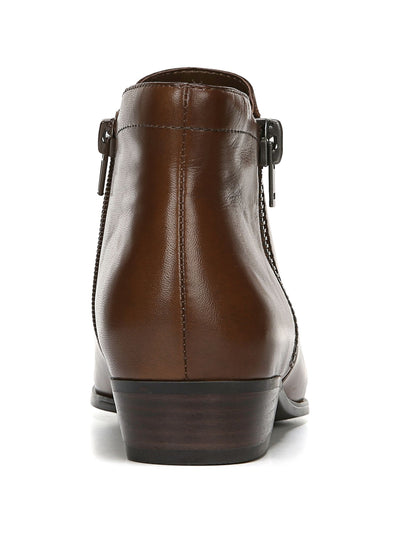 NATURALIZER Womens Brown Zipper Accent Padded Claire Almond Toe Block Heel Zip-Up Booties 7 M