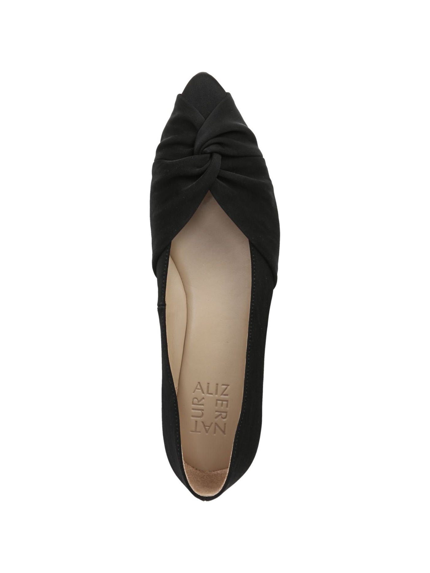 KENNETH COLE Womens Black Crisscross Detailing Cushioned Renata Pointed Toe Wedge Slip On Leather Ballet Flats 5 M