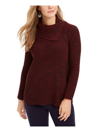 STYLE & COMPANY Womens Ribbed Button Long Sleeve Turtle Neck Sweater