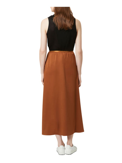 FRENCH CONNECTION Womens Brown Gathered Drapped Front Tea-Length Wrap Skirt XS