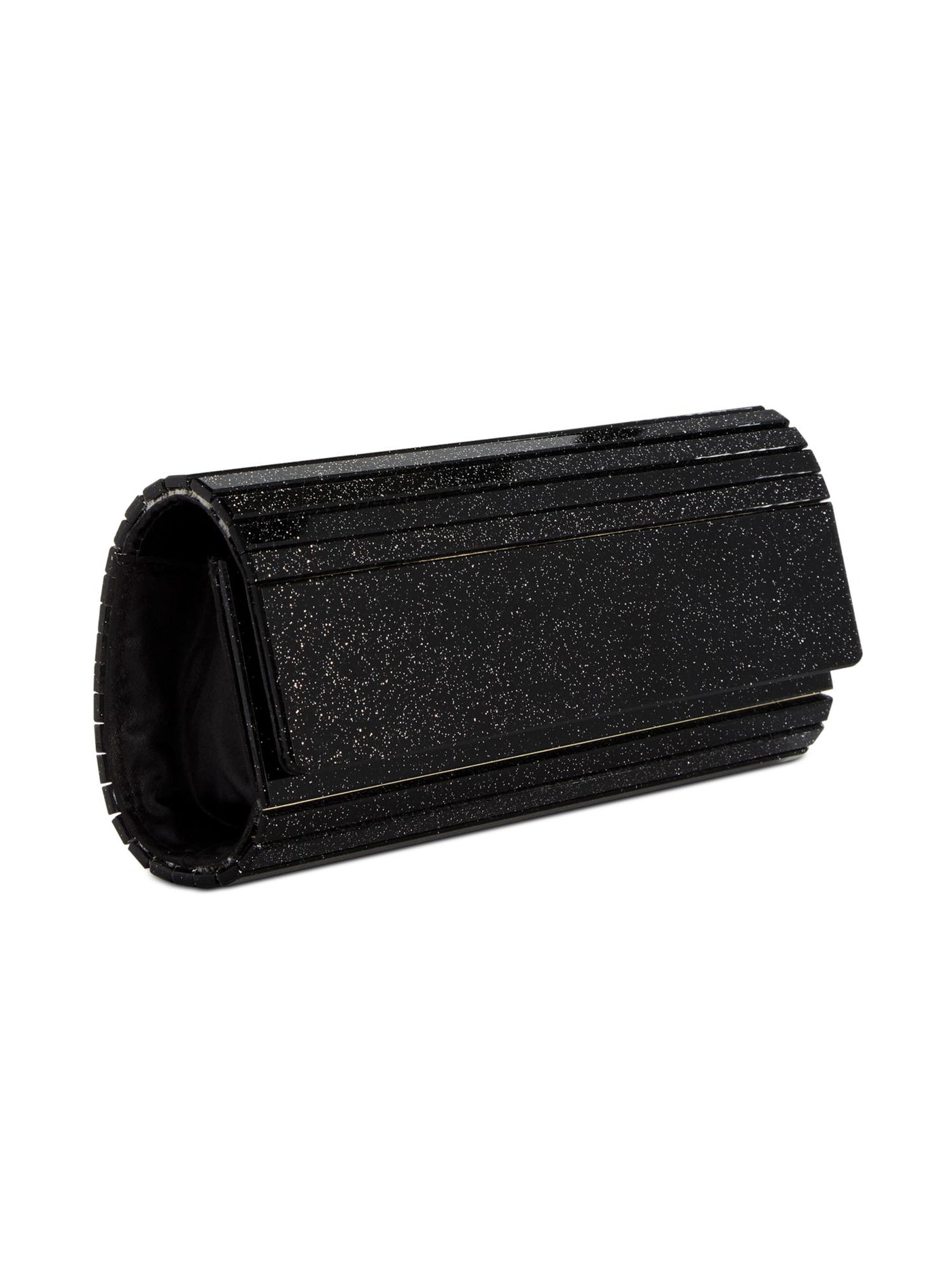 INC Women's Black Glitter PVC Chain Strap Clutch Handbag Purse