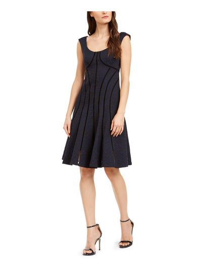 NANETTE LEPORE Womens Navy Sleeveless Above The Knee Fit + Flare Dress 0