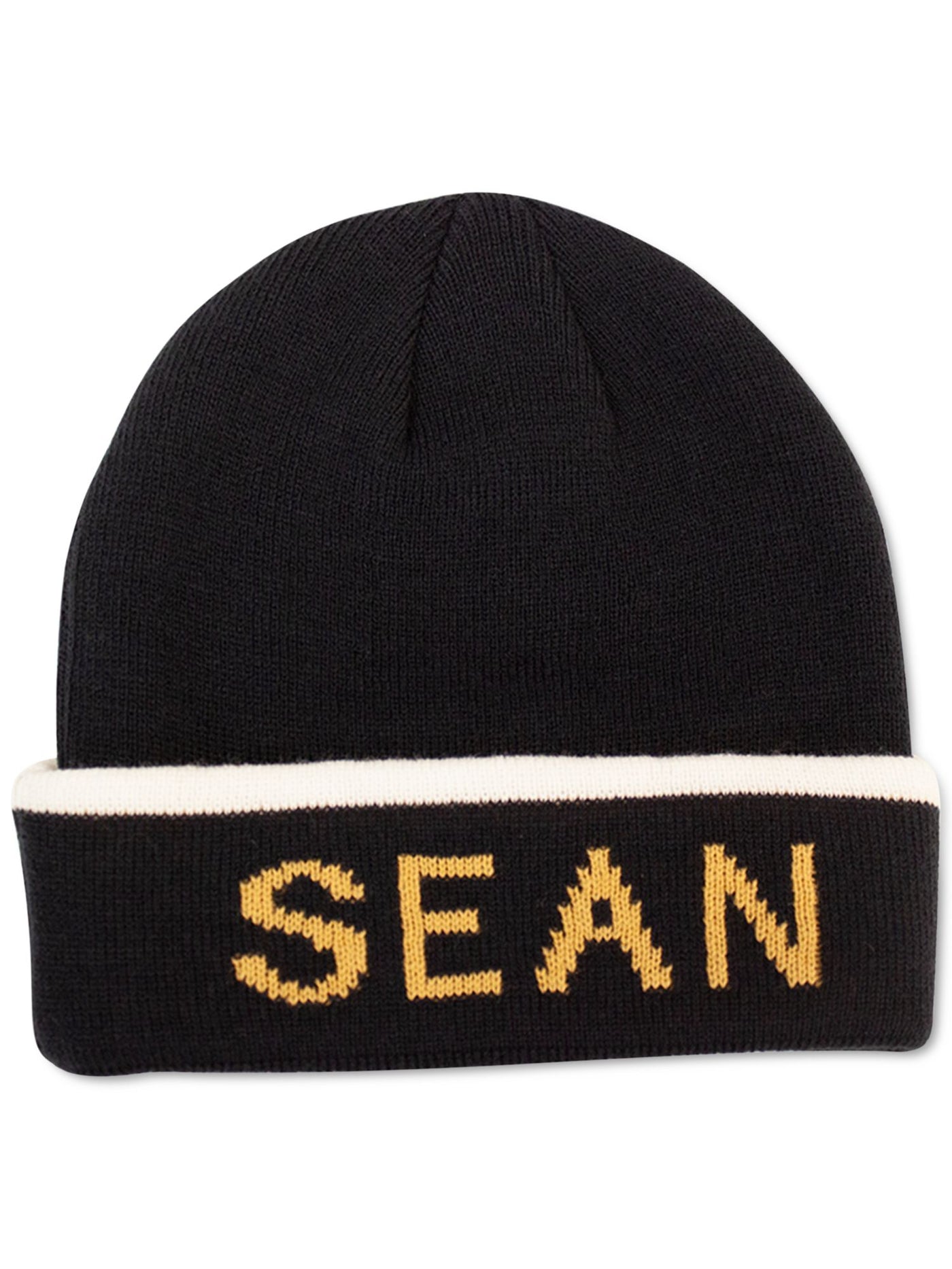 SEANJOHN Mens Navy Logo Acrylic Fitted Winter Beanie Hat Cap