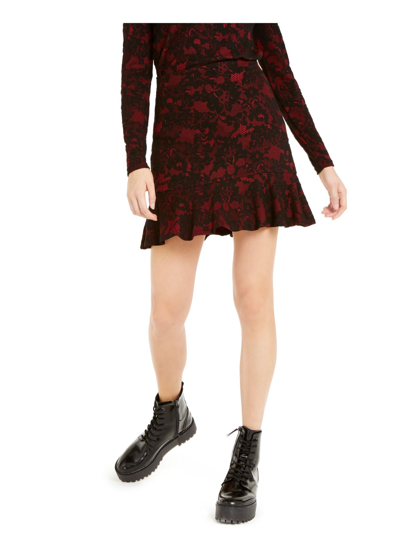 MICHAEL MICHAEL KORS Womens Red Printed Mini Evening A-Line Skirt XL