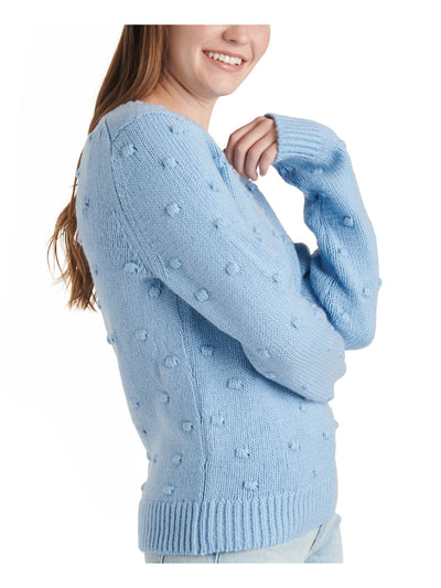 LUCKY BRAND Womens Light Blue Embroidered Long Sleeve Crew Neck T-Shirt M