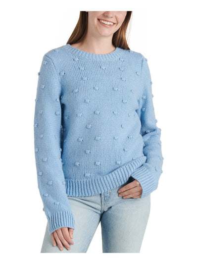 LUCKY BRAND Womens Light Blue Embroidered Long Sleeve Crew Neck T-Shirt M