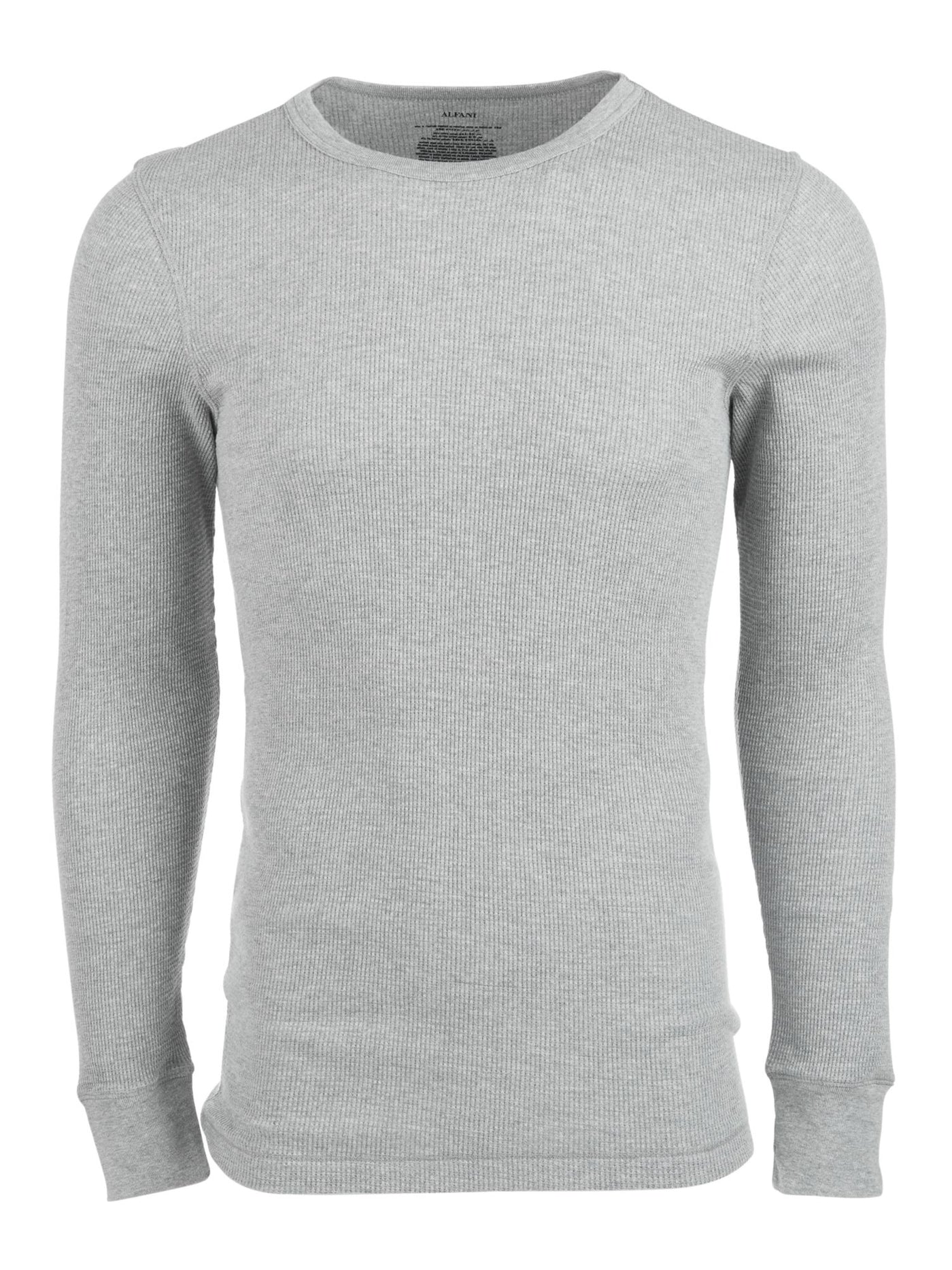 ALFANI Mens Gray Thermal Casual Shirt S