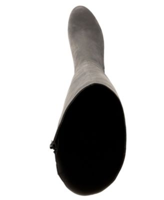 BELLA VITA Womens Gray Metal Stud Accents Flex Gore Padded Kassidy Ii Almond Toe Block Heel Zip-Up Boots Shoes 6 M