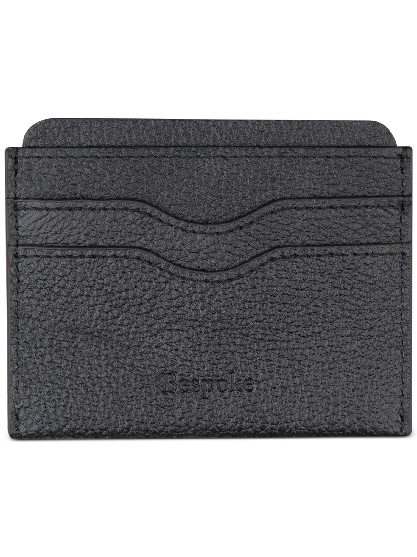 BESPOKE Men's Black Solid Leather Pebble Card Holder