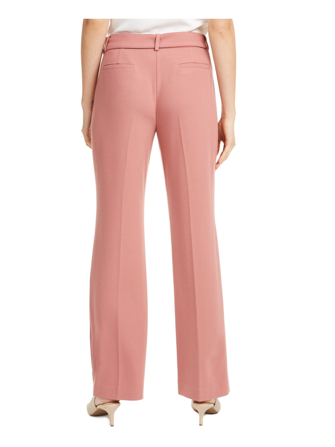 ALFANI Womens Pink Belted Straight leg Pants 4