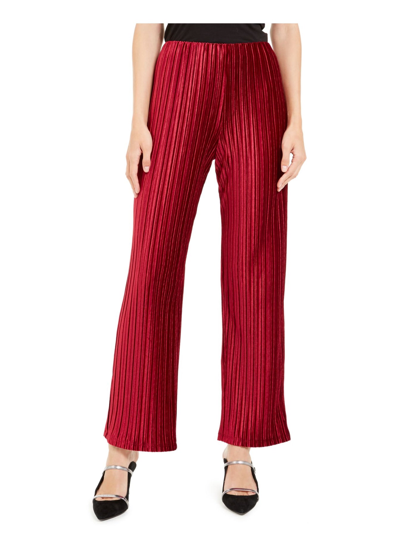 ALFANI Womens Maroon Wide Leg Pants M