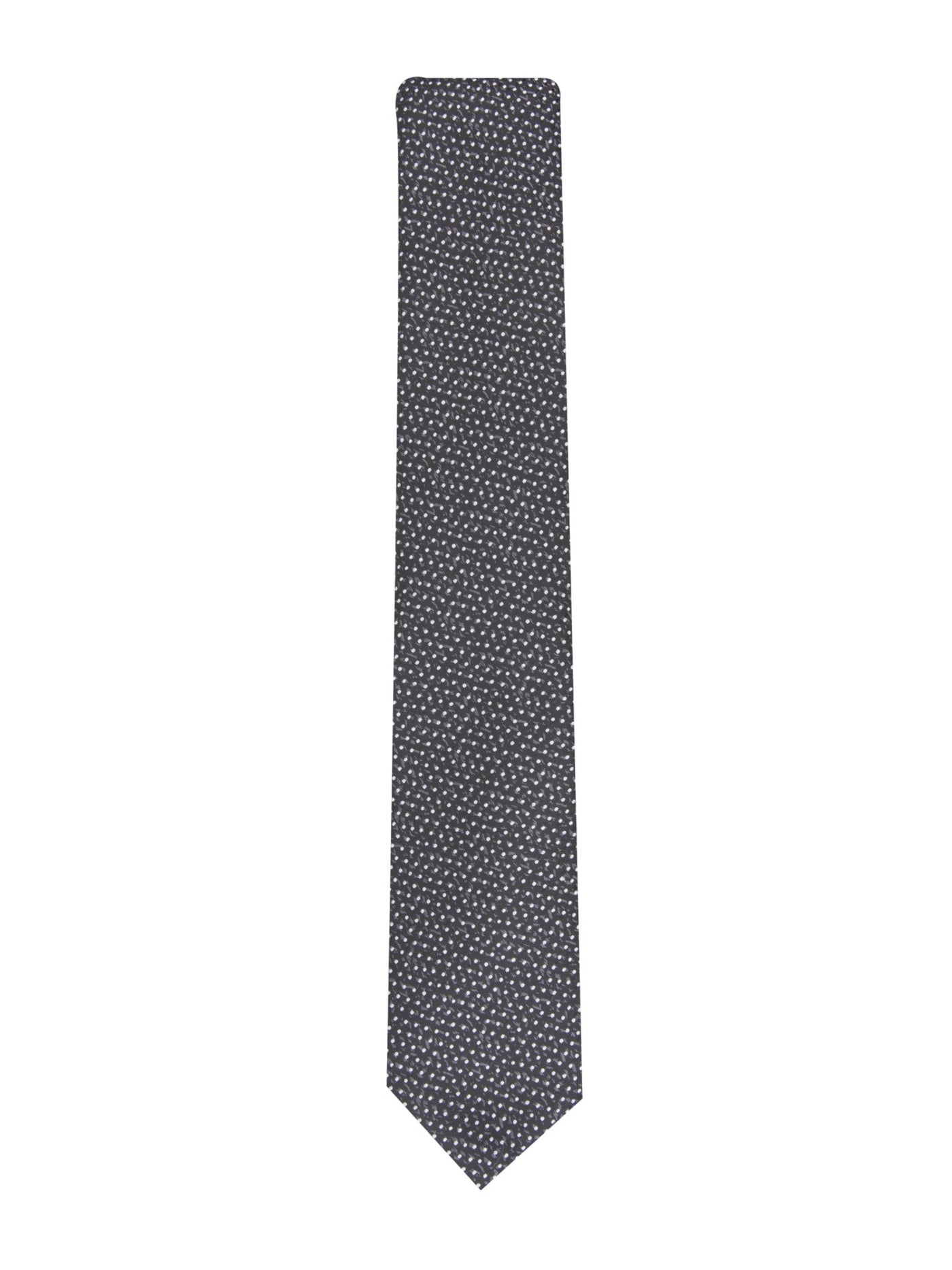 ALFANI Mens Charcoal Abstract Print SILK BLEND Slim Neck Tie