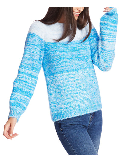 1. STATE Womens Textured Long Sleeve Jewel Neck Sweater