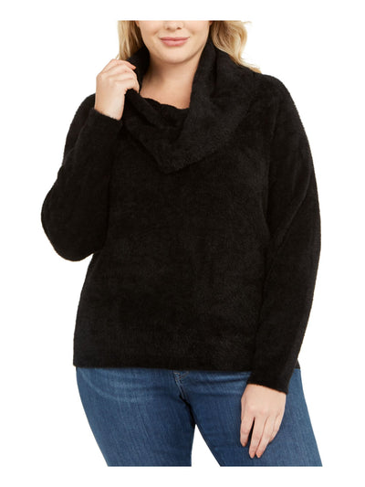 MICHAEL KORS Womens Black Long Sleeve Turtle Neck Sweater Plus 0X