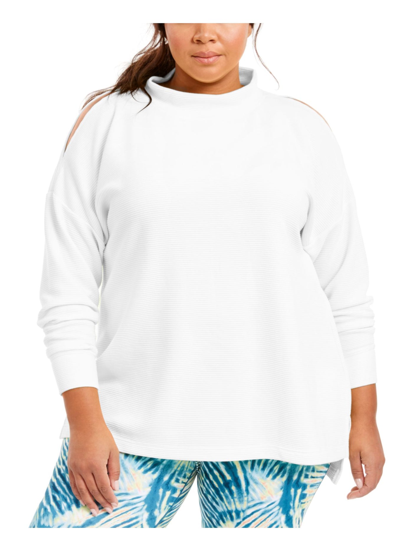 IDEOLOGY Womens Ribbed Long Sleeve Crew Neck Top