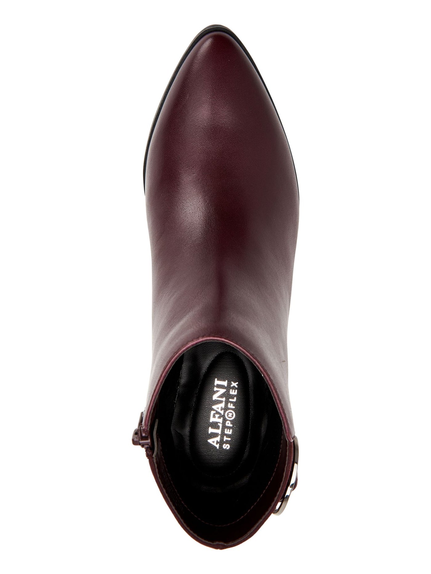 ALFANI Womens Burgundy Buckle Accent Oakleyy Pointed Toe Block Heel Slip On Leather Booties 7 M