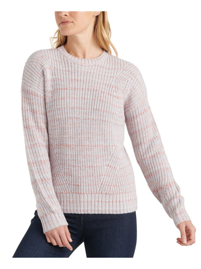 LUCKY BRAND Womens Pink Long Sleeve Crew Neck Blouse Petites SP
