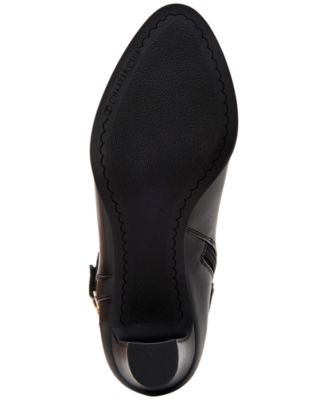 CHARTER CLUB Womens Black Buckle Accent Comfort Pixxy Almond Toe Block Heel Zip-Up Leather Dress Booties M