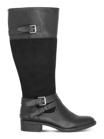 STYLE & COMPANY Womens Black Buckle Accent Padded Ashliie Round Toe Block Heel Zip-Up Boots Shoes 6 M