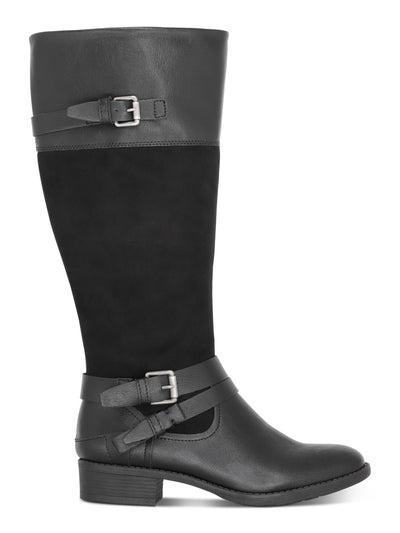 STYLE & COMPANY Womens Black Buckle Accent Padded Ashliie Round Toe Block Heel Zip-Up Boots Shoes 5 M