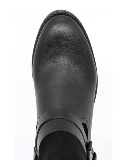 STYLE & COMPANY Womens Black Buckle Accent Padded Ashliie Round Toe Block Heel Zip-Up Boots Shoes 6 M