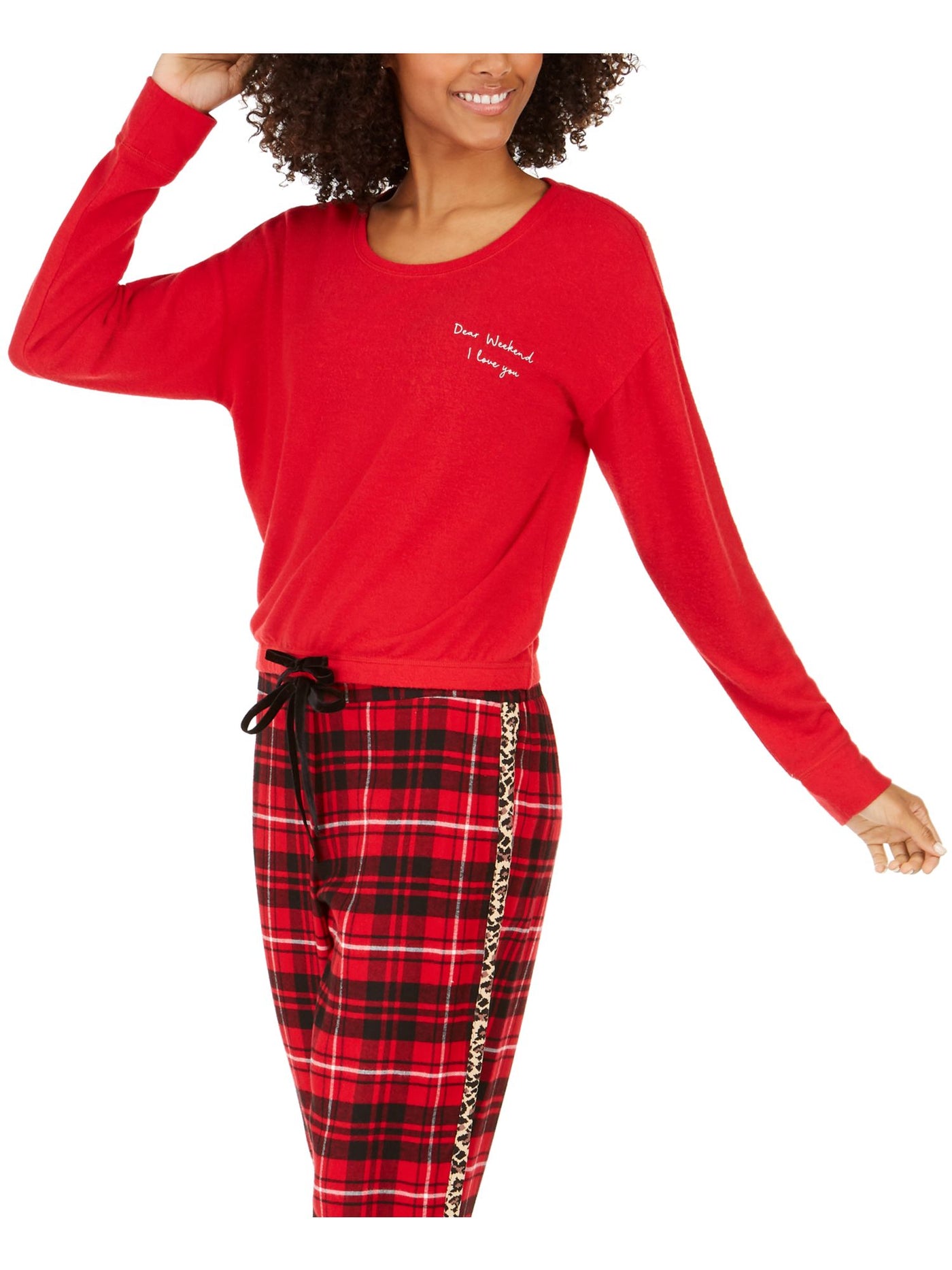 JENNI INTIMATES Intimates Red Sleep Shirt Pajama Top XS