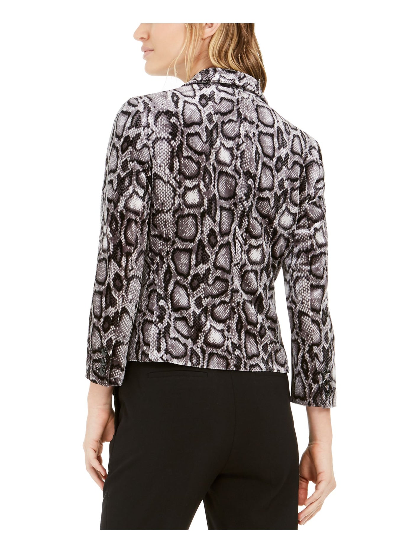 BAR III Womens Black Snake Print Evening Blazer Jacket 0