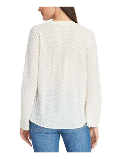 RACHEL ROY Womens Ivory Long Sleeve Crew Neck Tunic Top XS