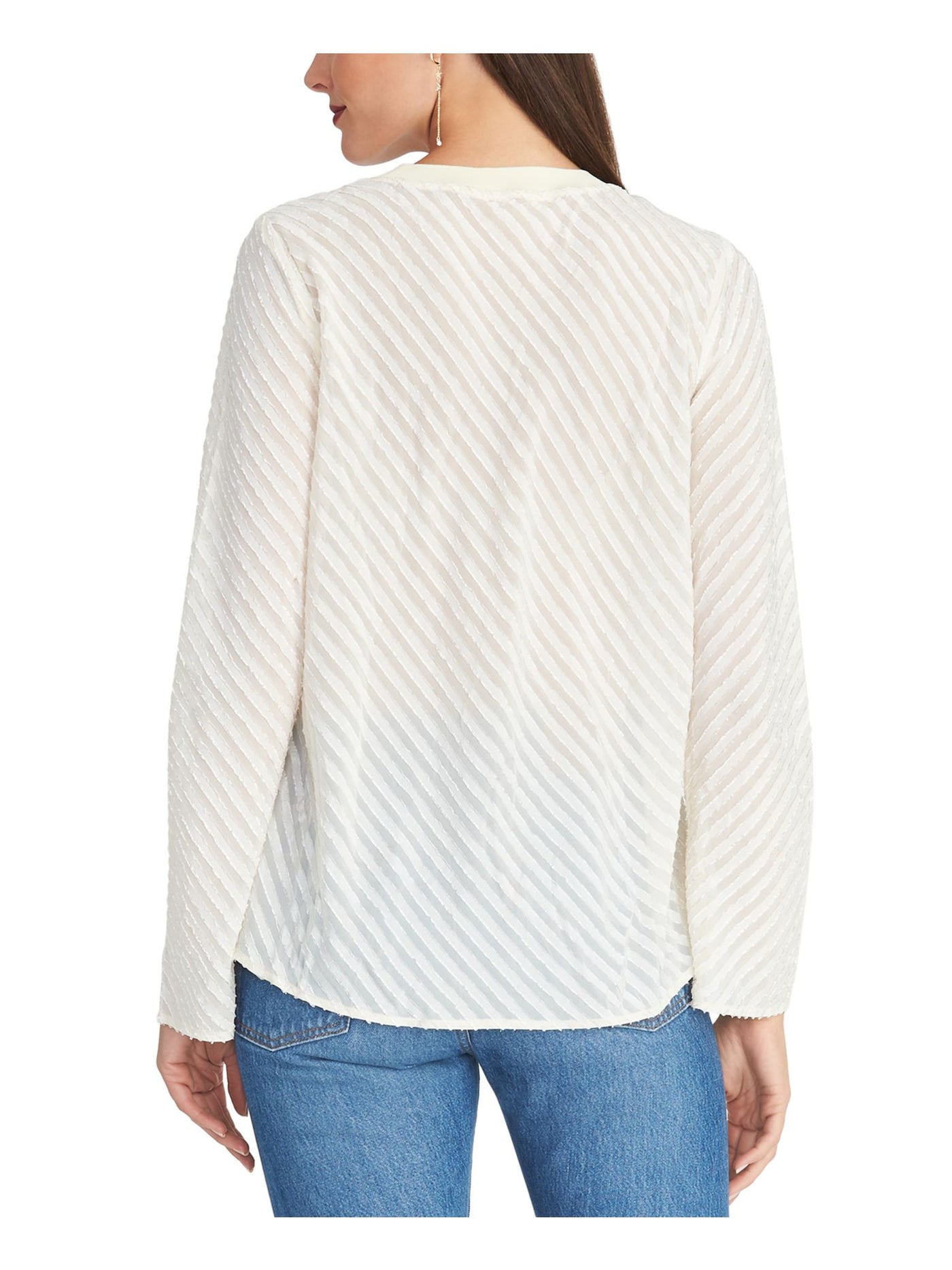 RACHEL ROY Womens Ivory Long Sleeve Crew Neck Tunic Top S