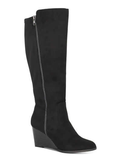 STYLE & COMPANY Womens Black Wide Calf Round Toe Wedge Zip-Up Dress Boots 6.5