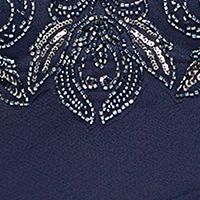 XSCAPE Womens Navy Beaded Lace Illusion Long Sleeve Crew Neck Full-Length Formal Sheath Dress
