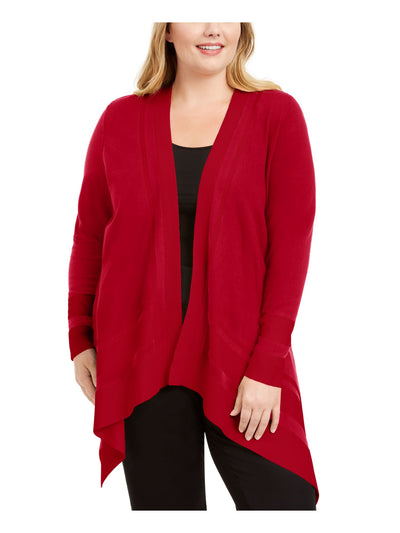 ANNE KLEIN Womens Red Wear To Work Jacket 0X
