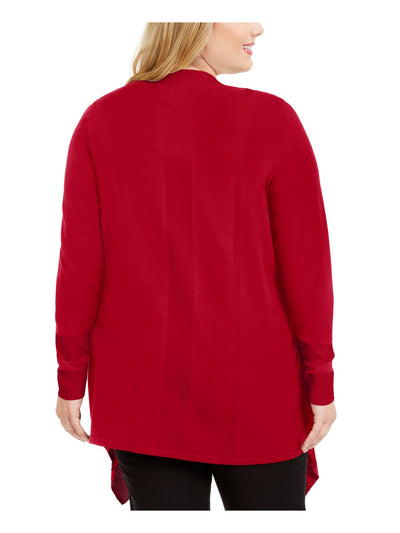ANNE KLEIN Womens Red Wear To Work Jacket 0X