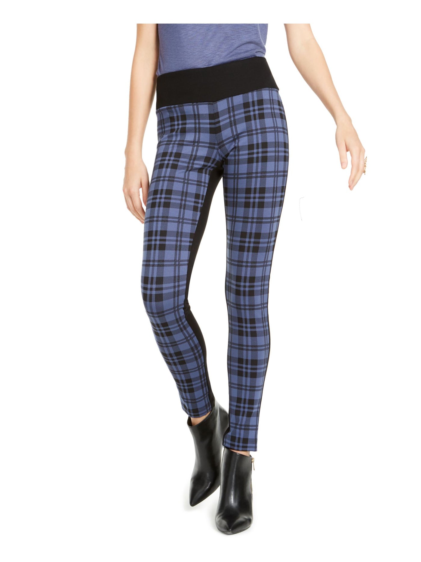 INC Womens Black Plaid Skinny Pants Size: 0