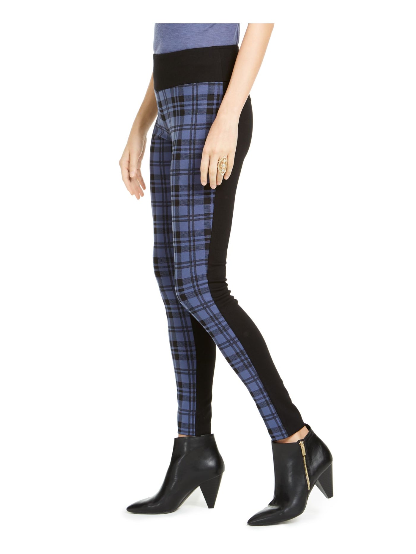 INC Womens Black Plaid Skinny Pants Size: 0