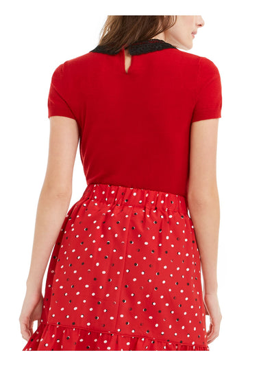 MAISON JULES Womens Red Ruffled Polka Dot Short Ruffled Skirt XS