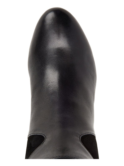ALFANI Womens Black Goring Buckle Accent Comfort Nelsonnn Almond Toe Block Heel Zip-Up Leather Dress Boots 7 M WC