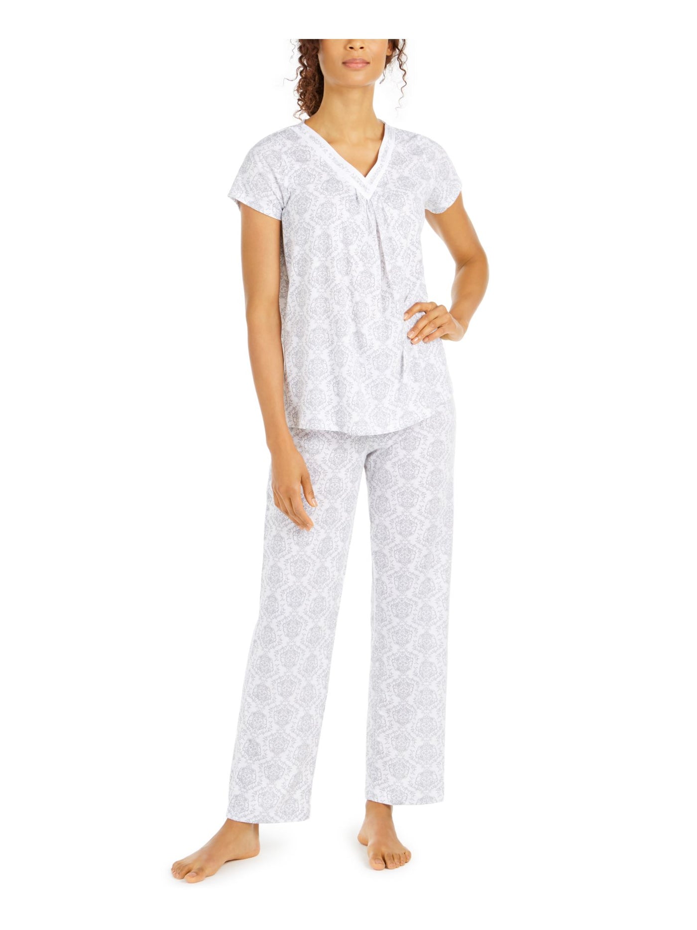 CAROLE HOCHMAN Intimates Gray Sleep Shirt Pajama Top M